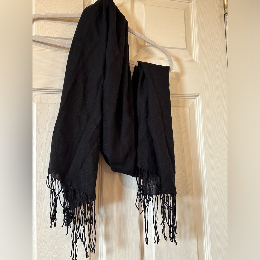 Thin black pashmina scarf